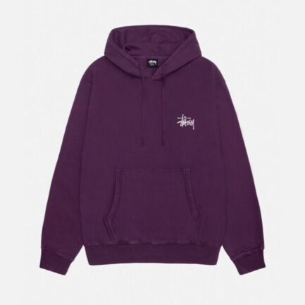 BASIC STÜSSY PURPLE HOODIE PIGMENT DYED