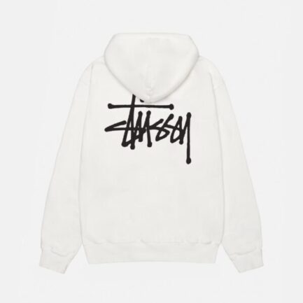 BASIC STÜSSY WHITE HOODIE PIGMENT DYED