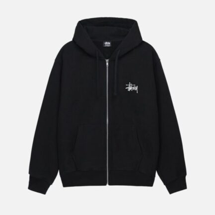 BASIC STÜSSY ZIP HOODIE BLACK