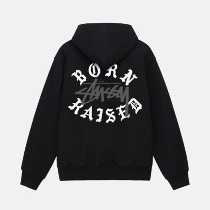 STÜSSY & BORN X RAISED LOGO ZIP HOODIE